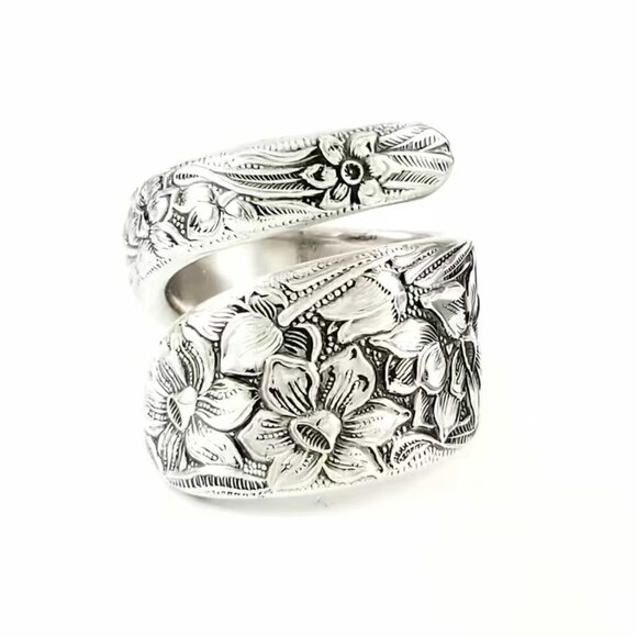 Boho Tulip Floral Adjustable Spoon Ring #1158 - Picture 5 of 7